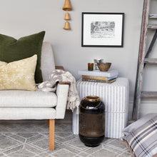 Load image into Gallery viewer, Rodin Stripe Cube Ottoman, Natural