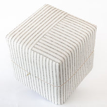 Load image into Gallery viewer, Rodin Stripe Cube Ottoman, Natural