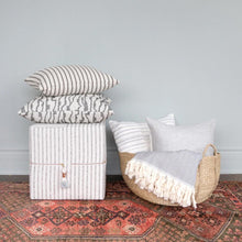 Load image into Gallery viewer, Rodin Stripe Cube Ottoman, Natural