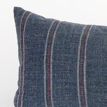Load image into Gallery viewer, Yarmouth Stripe 12x24 Lumbar Pillow, Lighthouse Blue
