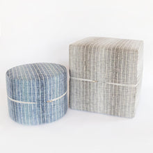 Load image into Gallery viewer, Hyden Stripe Cube Ottoman, Stone Grey

