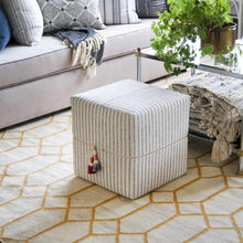 Load image into Gallery viewer, Rodin Stripe Cube Ottoman, Natural
