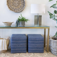 Load image into Gallery viewer, Yarmouth Cube Ottoman, Lighthouse Blue
